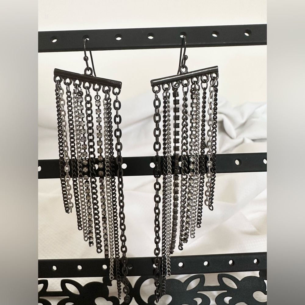 Gunmetal Tassel Earings
